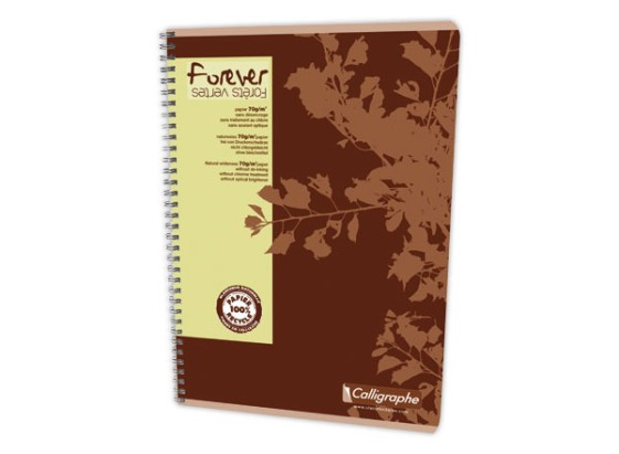 1 Cahier spirale recyclé A4, 70g, 5x5,180 pages
