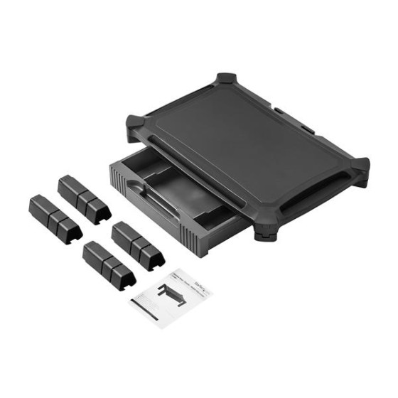 StarTech.com Rehausseur d'écran PC avec tiroir - Hauteur réglable et grand format - Rehausseur moniteur - Support pour écran jusqu'à 32" - Pied (surface de stand, 8 petits élévateurs, 4 élévateurs larges) - pour moniteur - plastique - noir - Taille d'écra
