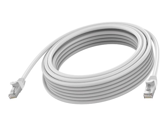 RJ45 (m) à RJ45 (m) - paire torsadée blindée STP - CAT 6a - 10 Gbps - 24 AWG - avec manchon - 5 m - blanc