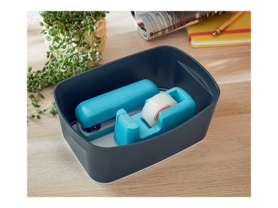1 La boîte de rangement Cosy gris blanc sans couvercle