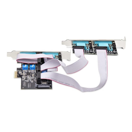StarTech.com Carte Série PCIe à 4 Ports, Carte 4 Ports RS232/RS422/RS485 - Adaptateur série - PCIe profil bas - RS-232 x 4 - noir - Conformité TAA