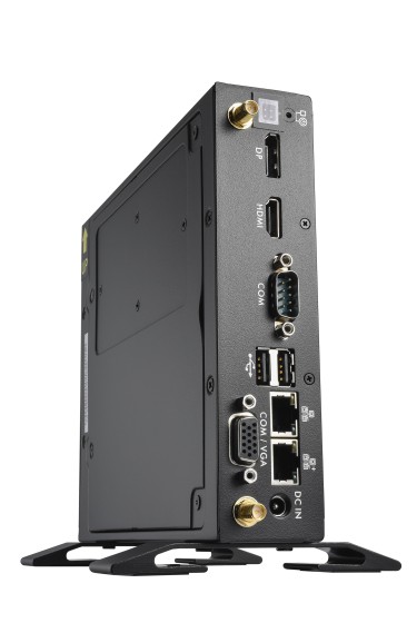 Shuttle XPC slim Barebone DS50U, Intel Celeron 7305, 2x LAN (1x 2.5Gbit ,1x 1Gbit), 1xCOM,1xHDMI,1xDP, 1x VGA, fanless, fonctionnement permanent 24/7