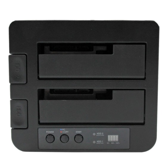 StarTech.com Duplicateur de Disque Dur 2 Baies, Cloneur HDD/SSD Autonome - Contrôleur de stockage - 2.5", 3.5" - SATA 6Gb/s - USB 3.0 - noir - pour P/N: SVA12M5NA