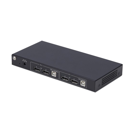 StarTech.com 2-Port Dual-Monitor DP KVM Switch w/Video Matrix, 4K 60Hz - Commutateur écran-clavier-souris/audio/USB - 2 x KVM / audio / USB - 1 utilisateur local - de bureau - Conformité TAA