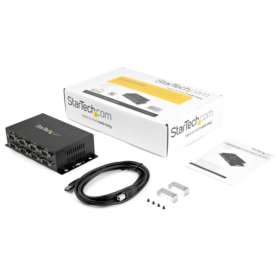 StarTech.com Hub série RS232 à 8 ports - Adaptateur USB vers 8x DB9 RS232 à montage mural et rail DIN - Convertisseur USB vers série - Adaptateur série - USB 2.0 - RS-232 x 8 - noir