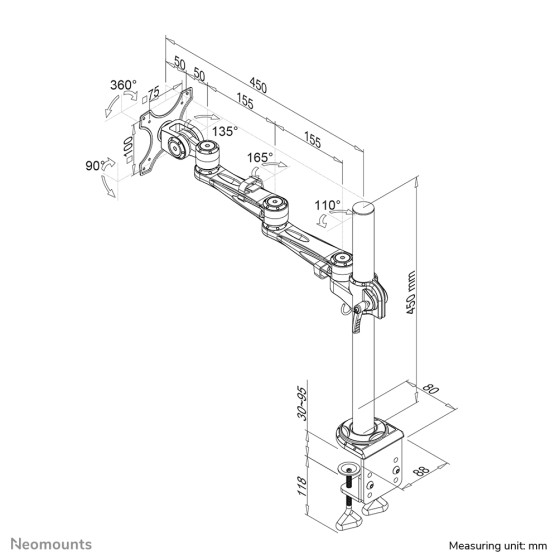 NEOMOUNTS FPMA-D935 Support décran à fixer 10-30p