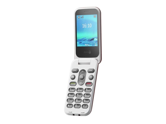 DORO 2880 - 4G téléphone de service / Mémoire interne 17 Mo - microSD slot - 320 x 240 pixels - rear camera 0,3 MP - rouge/blanc