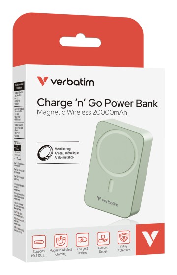 Verbatim Charge 'n' Go Essentials 20000 mAh Recharge sans fil Vert