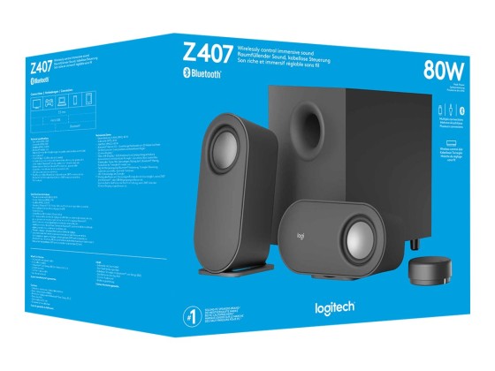 LOGITECH Z407 Bluetooth computer speakers with subwoofer and wireless control - GRAPHITE - N/A - UK