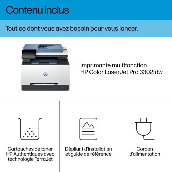 HP Color LaserJet Pro MFP 3302fdw Multifunction printer 216x356mm A4 25ppm 250 Sheets LAN USB 2.0 Wi-Fi