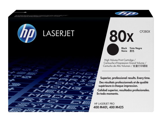 LaserJet 80X (CF280X)  Cartouche d'encre noire, impression