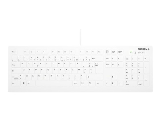 CHERRY Flat Profile Hygiene Desktop Keyboard Sealed USB White (FR)