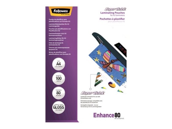 1 Boite de 100 Pochettes de plastification à chaud SuperQuick 80µ