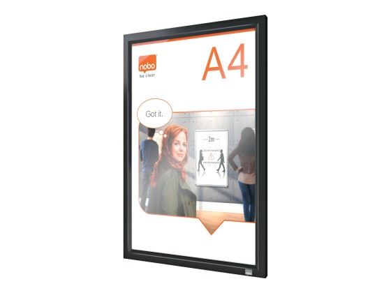 1 Porte-affiche clipsable A4 Nobo impression - noir