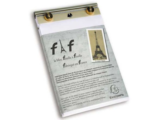 1 Bloc sur socle rechargeable - 200 feuilles blanches - 11,5 x 18,5cm