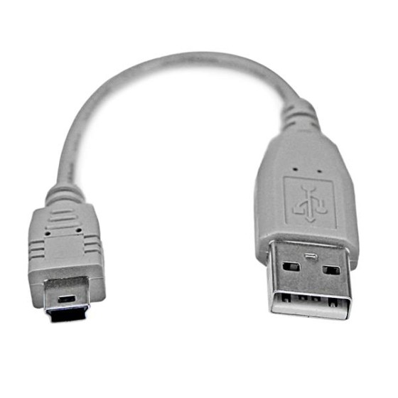 StarTech.com Câble USB 2.0 A vers Mini B de 15 cm - Cordon USB A vers USB Mini B - M/M - Câble USB - USB (M) pour mini USB type B (M) - USB 2.0 - 15 cm - gris - pour P/N: USB2002EXT2, USBEXTAA10BK, USBEXTAA3BK, USBEXTAA6BK, USBPLATE4
