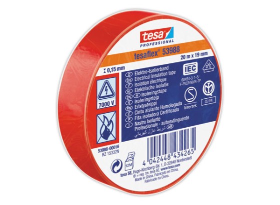 1 Ruban d'isolation PVC souple 20m X 19mm rouge