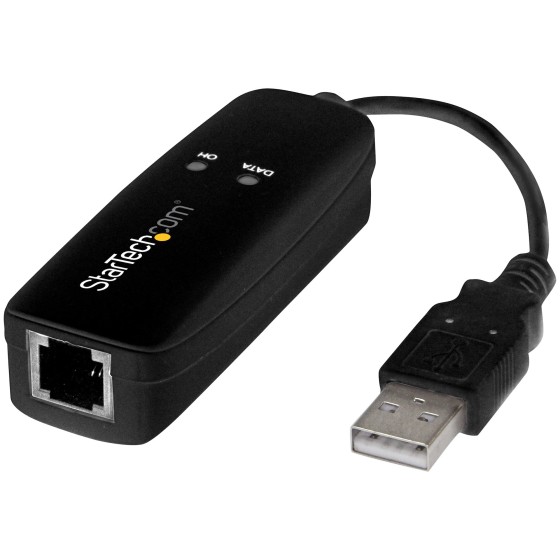 StarTech.com Modem fax USB 2.0, matériel externe 56K Dial Up V.92 Modem/Dongle/Adaptateur, Modem fax ordinateur/ordinateur portable, Prise USB vers téléphone, Modem de données USB, Fax réseau/CMR/POS - Dongle modem 56K V.92 - Fax / modem - USB - 56 Kbits/