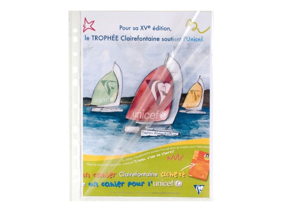 1 Sachet de 10 Pochettes perforées lisses EXACOMPTA ouverture haut et coin 6/100e