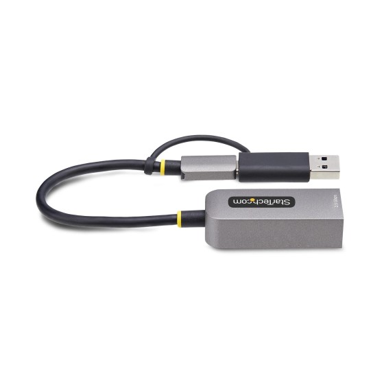 StarTech.com 2.5GbE USB-C to Ethernet Adapter with USB-A Converter - Adaptateur réseau - USB-C 3.2 Gen 1 / Thunderbolt 3 - Ethernet 10M/100M/1G/2,5 Gigabit - gris sidéral