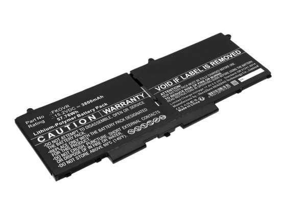DLH - Batterie de portable (équivalent à : Dell FK0VR, Dell 0FK0VR, Dell PX0GF, Dell 8P81K, Dell 8H6WD) - lithium-polymère - 3800 mAh - 58 Wh - pour Dell Latitude 5330, 5430, 5530, 7330, 7430, 7430 2-in-1, 7530