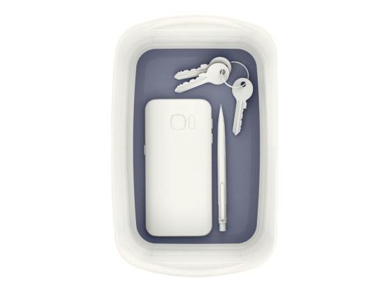 1 Boîte de rangement mybox petit blanc/gris