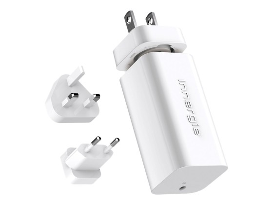 INNERGIE 65U Le plus petit Adptr. d alimentation 65W 6 embouts d alimentation pour portables Câble 1.5M Embouts voyage UE.UK et US