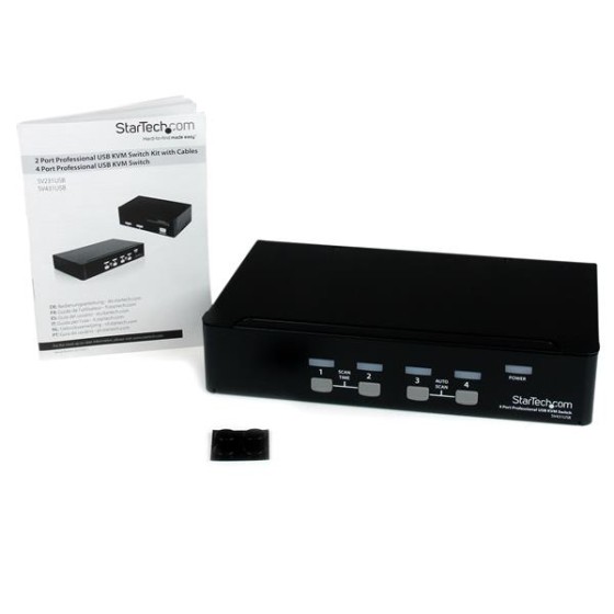 StarTech.com Commutateur KVM 4 Ports VGA USB, Montage en Rack - Switch KVM - 1920x1440 - Commutateur KVM - 4 x KVM port(s) - 1 utilisateur local - de bureau - pour P/N: SV431RACK, SVUSB2N1_10, SVUSB2N1_15, SVUSB2N1_6