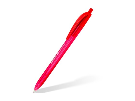 1 Stylo-bille triangulaire rétractable pointe moyenne 1 mm rouge