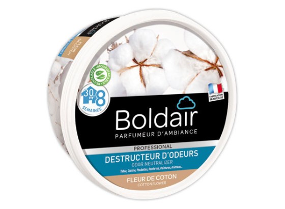 1 Pot de gel solide destructeur d'odeur BOLDAIR fleur coton 300g