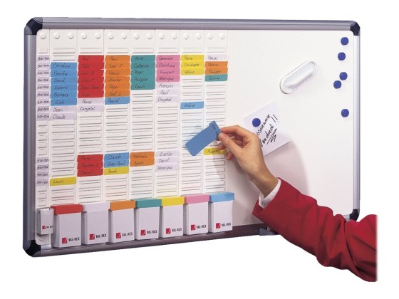 1 Planning Kit 7 colonnes 24 fentes et tableau blanc