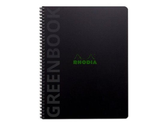 1 Cahier Rhodia polypropylène recyclé 160 pages A4+ 5x5. Noir
