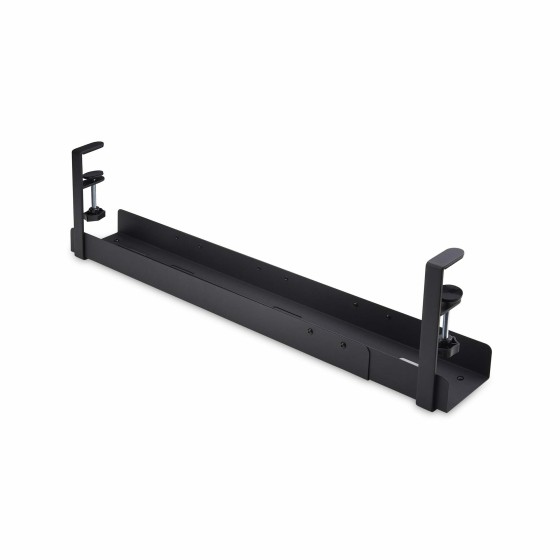 StarTech.com Goulotte Passe Câble Bureau, Organiseur de Câbles Ajustable en Longueur, Installation à Pinces, Aucun Perçage Nécessaire, Support Multiprise, Noir