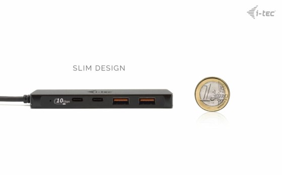 I-TEC USB-C Metal HUB 2xUSB 3.0 2xUSB-C 5Gbps without power adapter ideal for Notebook Ultrabook Tablet PC