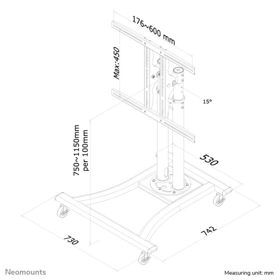 NEOMOUNTS PLASMA-M1200 Chariot pour écran 42-70p
