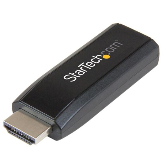StarTech.com HDMI to VGA Adapter - Aux Audio Output - Compact - 1920x1200 - HDMI to VGA (HD2VGAMICRA) - Convertisseur vidéo - HDMI - VGA - noir