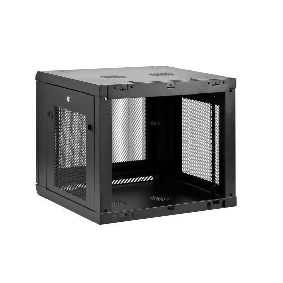 StarTech.com "9U Wall Mount Server Rack Cabinet - 4-Post Adjustable Depth (2"" to 19"") Network Equipment Enclosure with Cable Management (RK920WALM)" - Armoire de rack - montable sur mur - noir - 9U