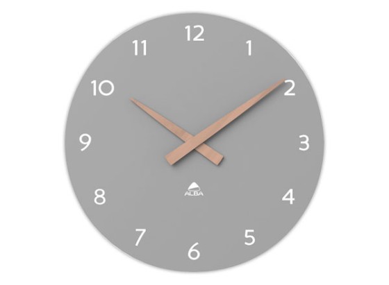 1 Horloge murale milena grise 30 cm cadran bois