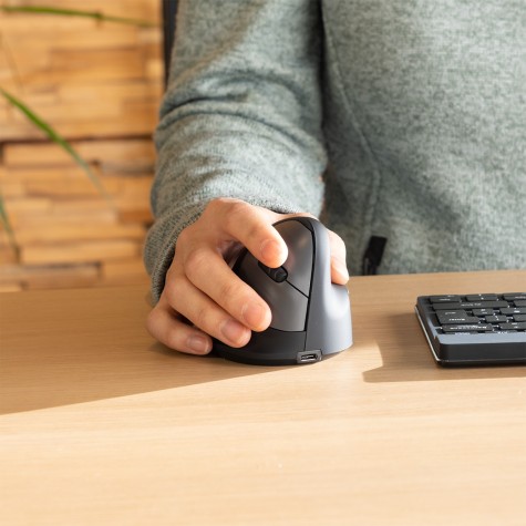 R-Go Tools Souris Ergonomique R-Go HE Break avec logiciel de pause, droiter, grand (longueur de la main > 185 mm), bluetooth, noir