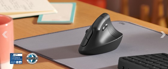 Logitech Lift souris Bureau Droitier RF sans fil + Bluetooth Optique 4000 DPI