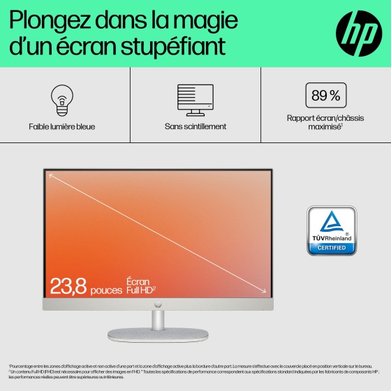 HP All-in-One 24-cr0081nf PC AMD Ryzen™ 7 16 Go DDR4-SDRAM 512 Go SSD Windows 11 Home