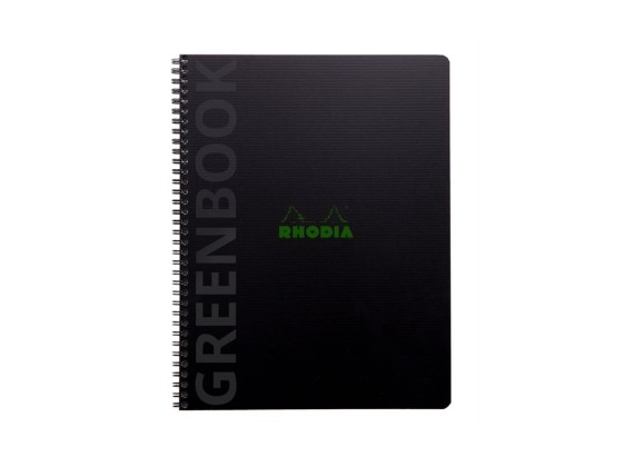 1 Cahier Rhodia polypropylène recyclé 160 pages A4+ Ligné. Noir