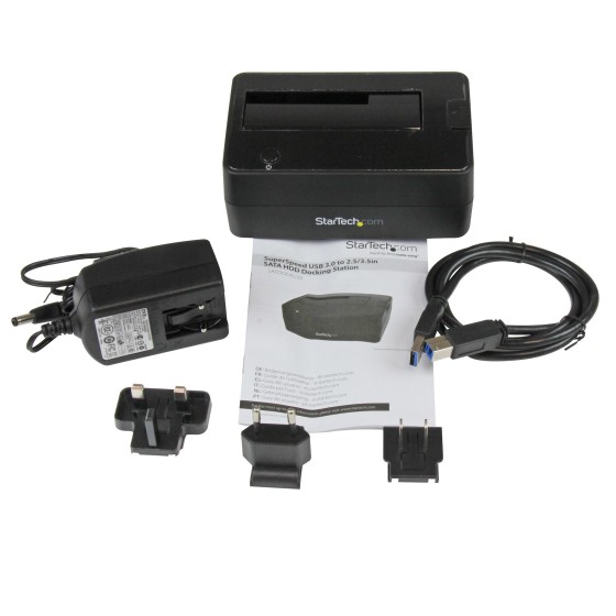 StarTech.com Station d'accueil pour Disque Dur SATA / SSD 2,5" ou 3,5" avec USB 3.0 - Station d'accueil HDD - baies : 1 - 2.5", 3.5" - SATA 3Gb/s - USB 3.0 - noir - pour P/N: PEXUSB3S24, PEXUSB3S44V, SVA12M2NEUA, SVA12M5NA, USBDUP15, USBDUPE115, USBDUPE17