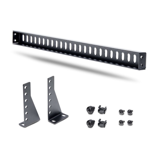 StarTech.com 1U Rack Mountable Cable Lacing Bar w/Adjustable Depth, Cable Support Guide For Organized 19" Racks/Cabinets, Horizontal Cable Guide For Patch Panels/Switches/PDUs - Barres de guidage pour câbles en rack (horizontal) - noir - 1U - 19"
