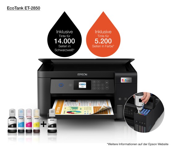 EPSON ET-2850 EcoTank color MFP 3in1 33ppm mono 15ppm color