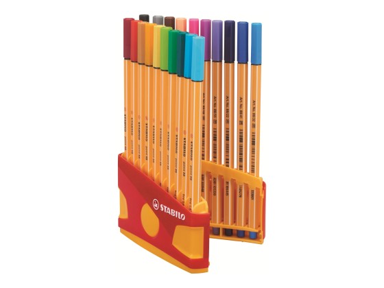 1 Boite de 20 Stylos-feutres STABILO Point 88  ColorParade boîtier rouge/orange