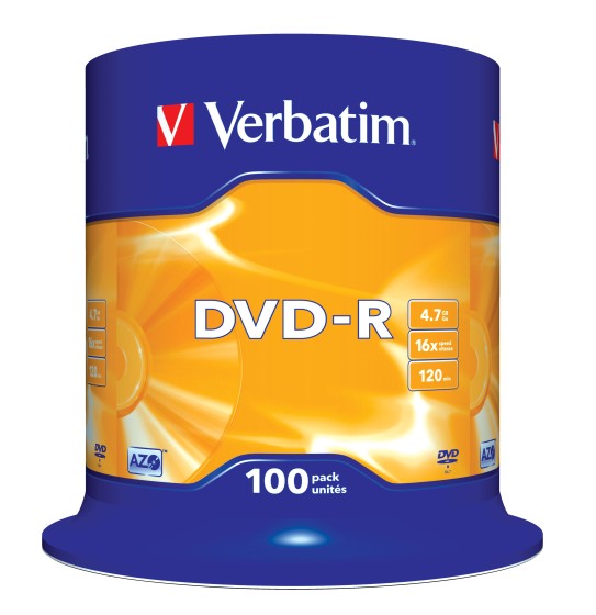 Verbatim DVD-R AZO 16X 4.7GB MATT SILVER SURFACE - spindle 100