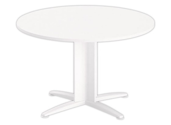 1 Table réunion ronde diam. 116cm blanc/blanc