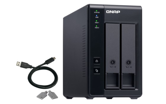 QNAP TR-002 2 Bay USB Type-C Direct Attached Storage with Hardware RAID
