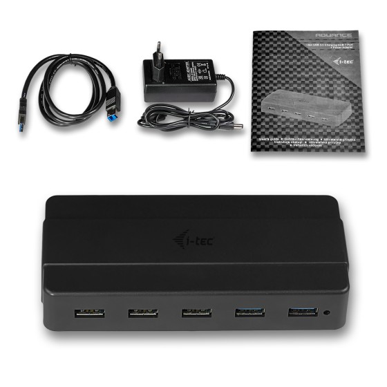 I-TEC USB 3.0 Advance Charging HUB 7 with power adapter 7xUSB Chargingport. For Tablets Notebooks Ultrabooks PC